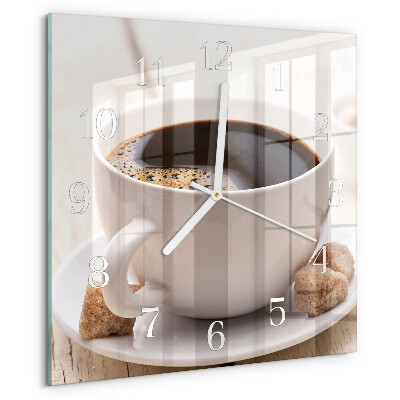 Square wall clock Coffee