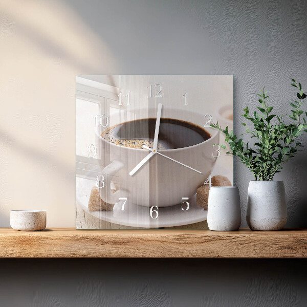 Square wall clock Coffee