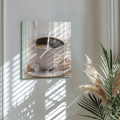Square wall clock Coffee