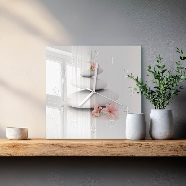 Square wall clock Stones