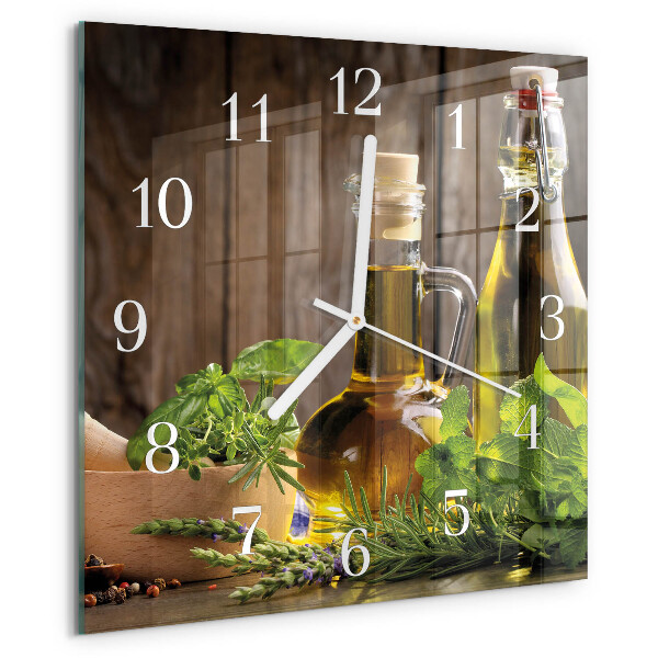 Square wall clock Oil