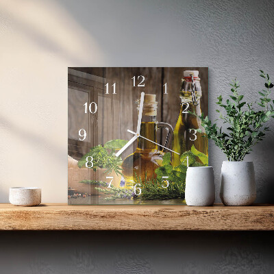 Square wall clock Oil