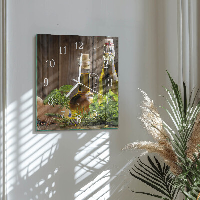 Square wall clock Oil