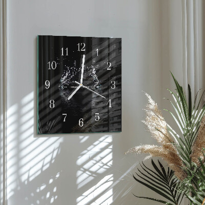 Square wall clock Water