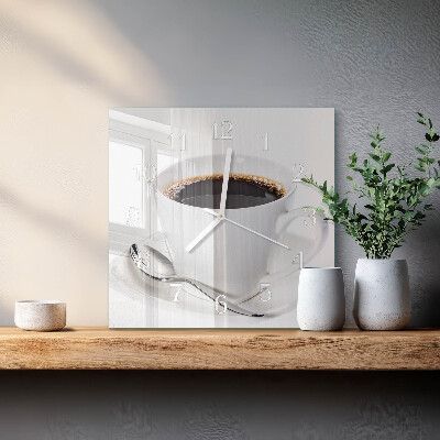 Square wall clock Coffee
