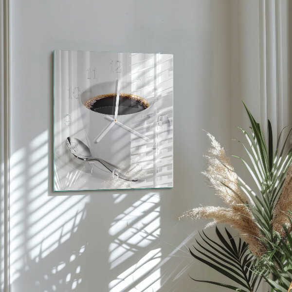 Square wall clock Coffee