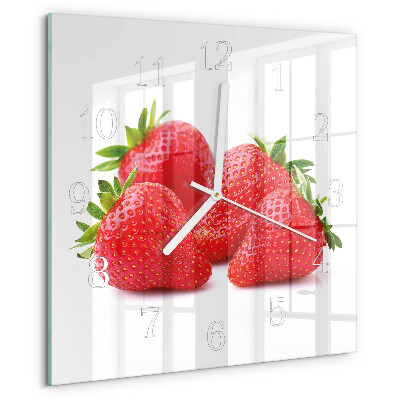 Square wall clock Strawberries