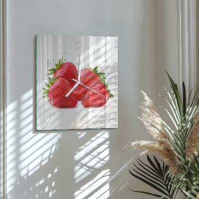 Square wall clock Strawberries