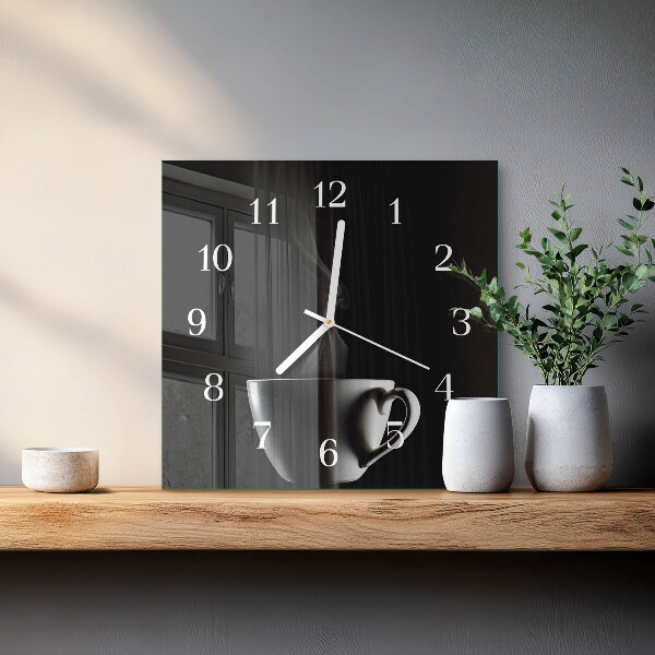 Square wall clock Cup