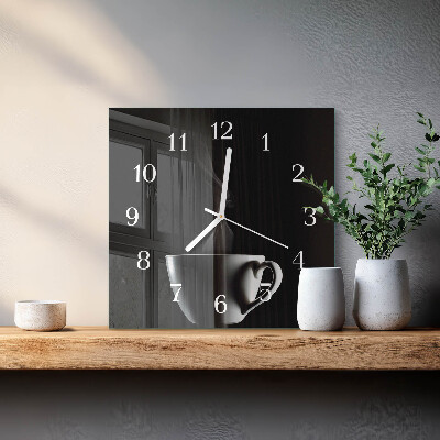 Square wall clock Cup
