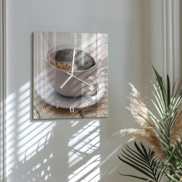 Square wall clock Coffee