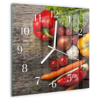 Square wall clock Vegetables