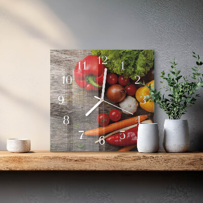 Square wall clock Vegetables