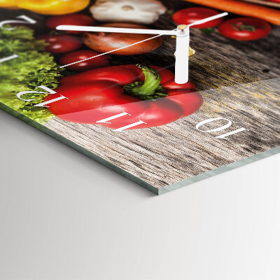 Square wall clock Vegetables