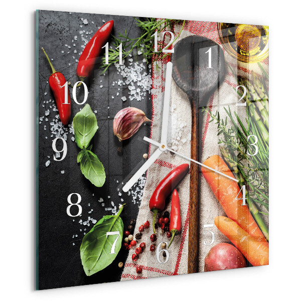 Square wall clock Spices