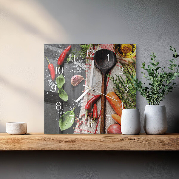 Square wall clock Spices