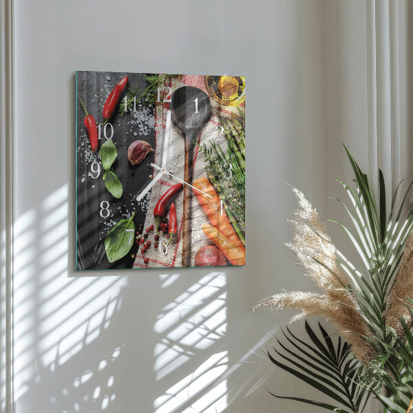 Square wall clock Spices