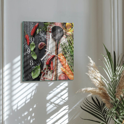 Square wall clock Spices