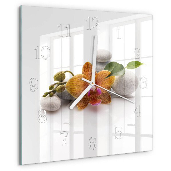 Square wall clock Orchid