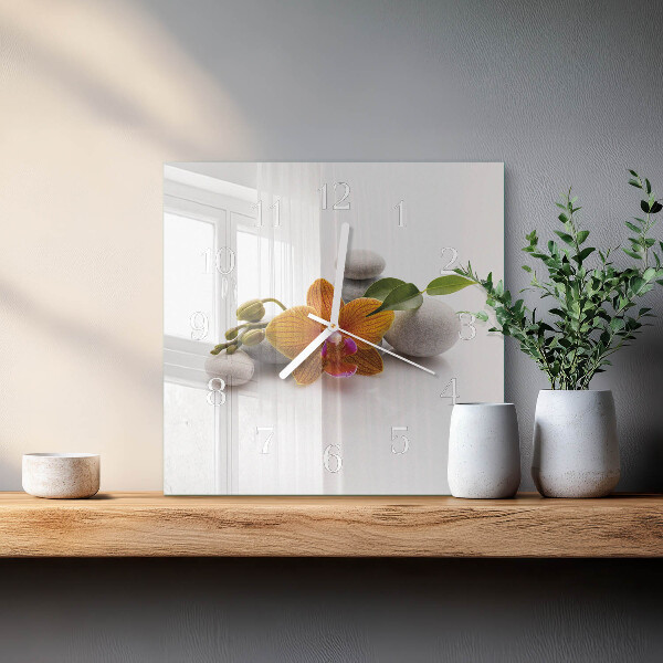 Square wall clock Orchid