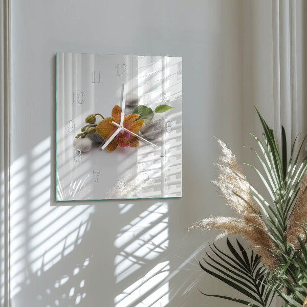 Square wall clock Orchid