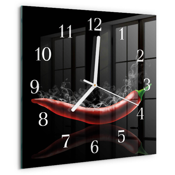 Square wall clock Chili peppers