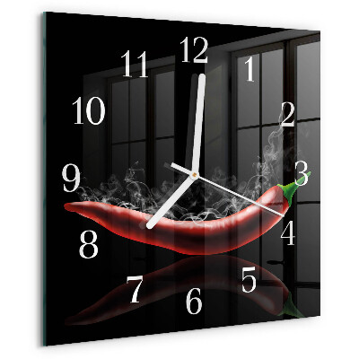 Square wall clock Chili peppers