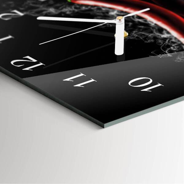 Square wall clock Chili peppers