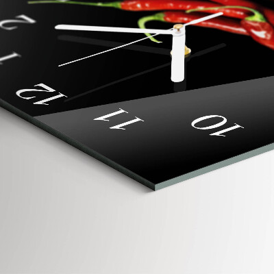 Square wall clock Chili peppers