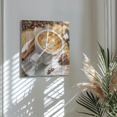 Square wall clock Coffee