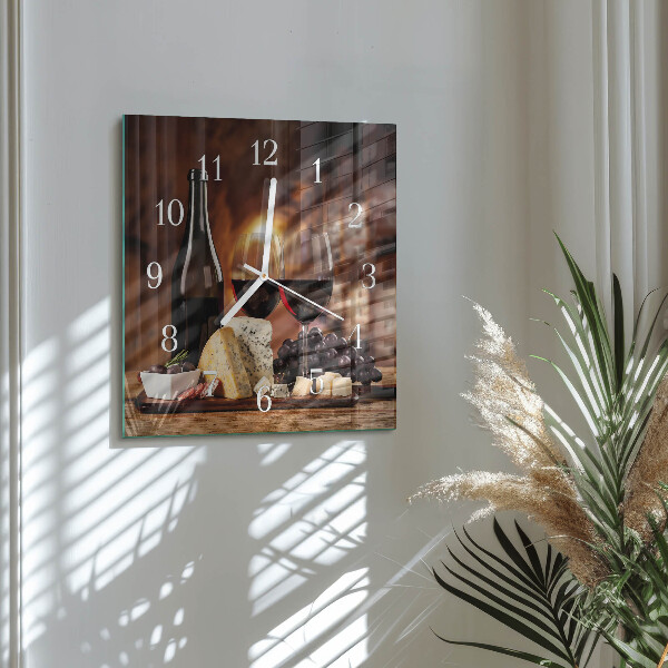 Square wall clock Wine