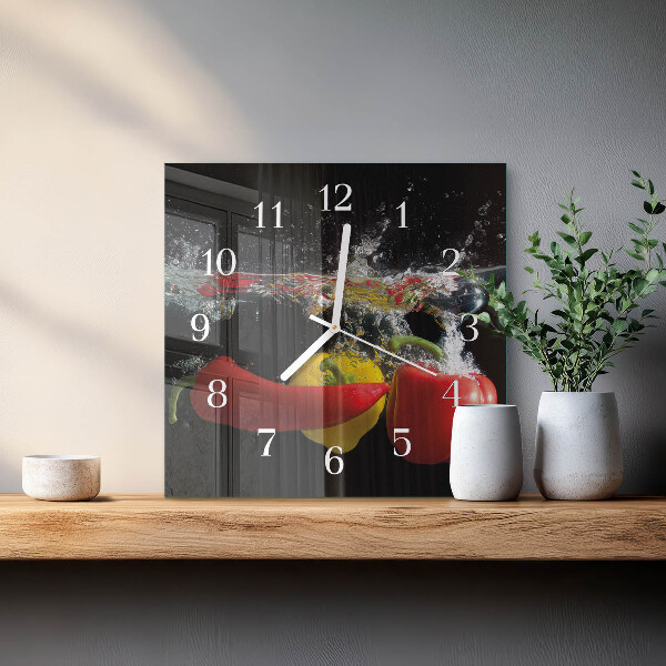 Square wall clock Pepper