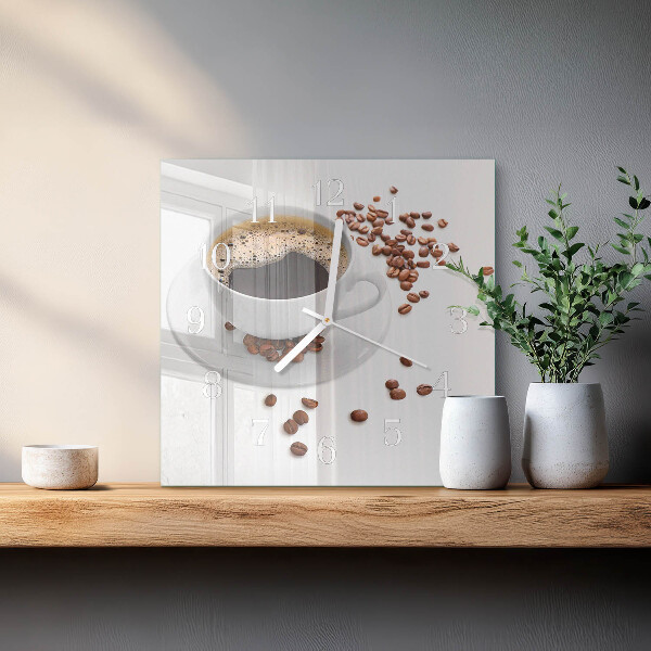 Square wall clock Coffee