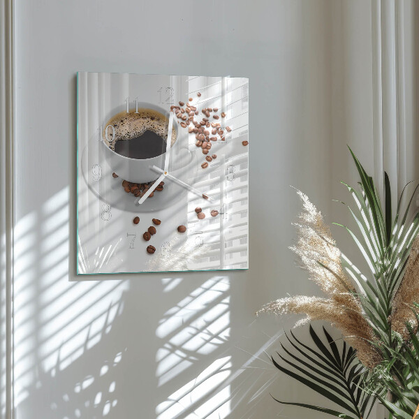 Square wall clock Coffee