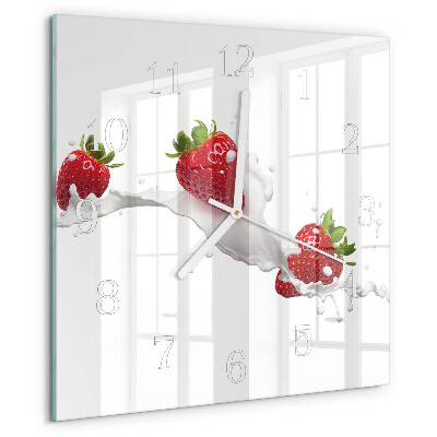 Square wall clock Strawberry