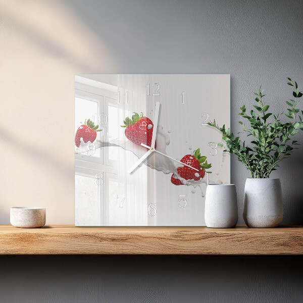 Square wall clock Strawberry