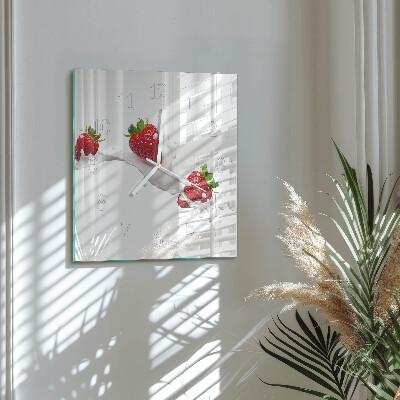 Square wall clock Strawberry