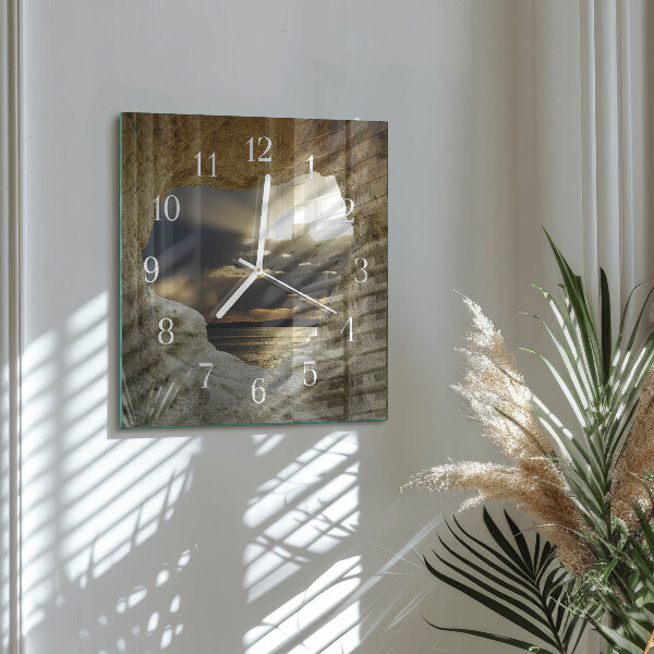 Square wall clock Heart in the Rock
