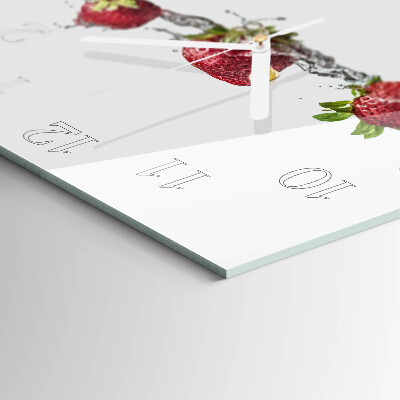 Square wall clock Strawberries in water