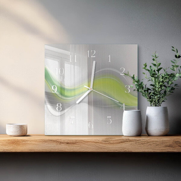 Square wall clock Waves of color