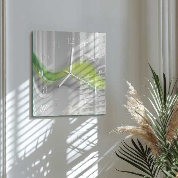Square wall clock Waves of color