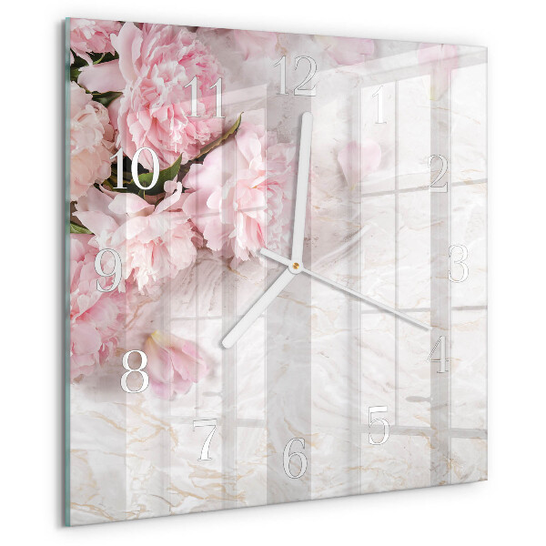 Square wall clock Flowers