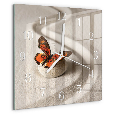 Square wall clock Butterfly