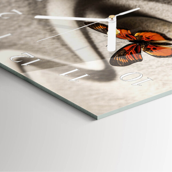 Square wall clock Butterfly