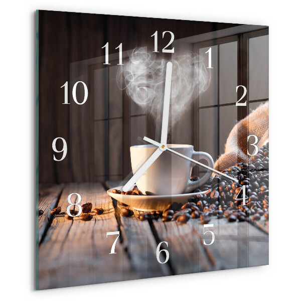 Square wall clock Coffee love