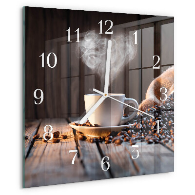 Square wall clock Coffee love