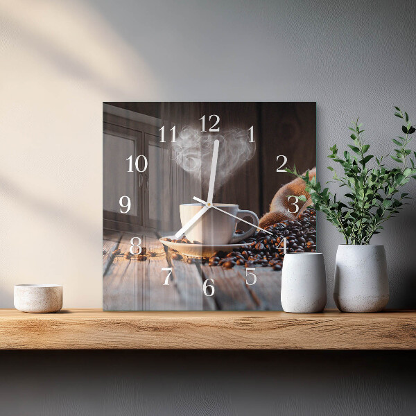 Square wall clock Coffee love