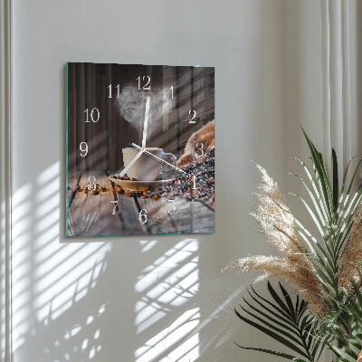 Square wall clock Coffee love