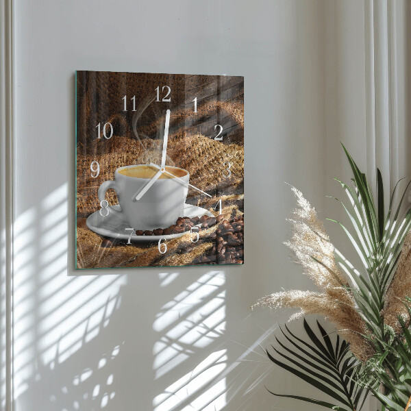 Square wall clock Coffee Beans