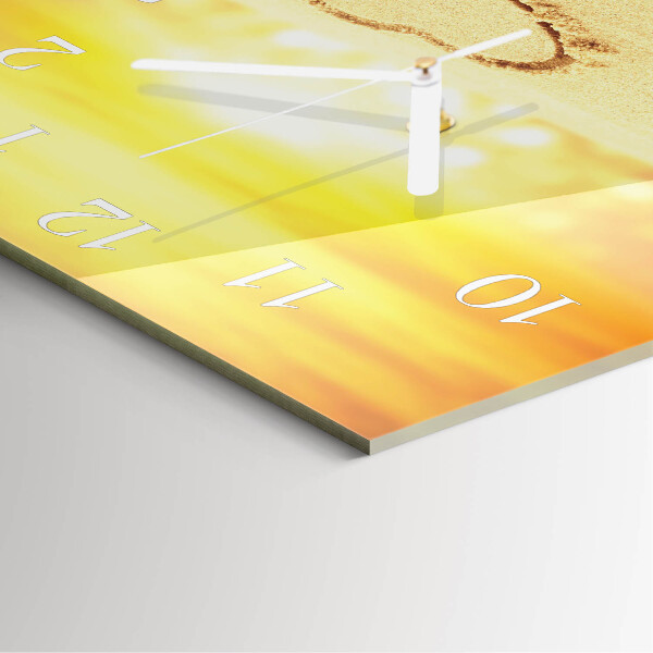 Square wall clock Heart in the Sand